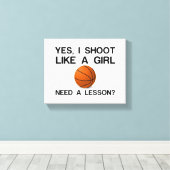 女の子のバスケットボールみたいな感じで撮る キャンバスプリント (インサイチュ (ウッドフロア))