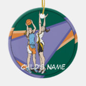 女の子のバスケットボール セラミックオーナメント (正面)