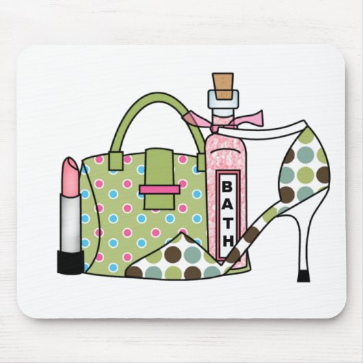 女の子のバッグおよび靴2 マウスパッド (正面)