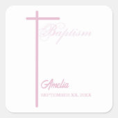 女の子のバプテスマに関する神パーソナライズされた母から スクエアシール (正面)
