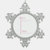 女の子のバプテスマに関する神パーソナライズされた母から スノーフレークピューターオーナメント (正面)