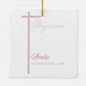 女の子のバプテスマに関する神パーソナライズされた母から セラミックオーナメント (裏面)