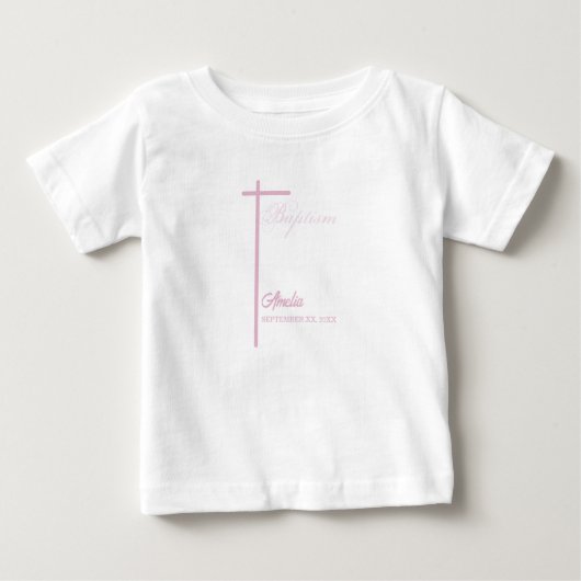 女の子のバプテスマに関する神パーソナライズされた母から ベビーTシャツ (正面)