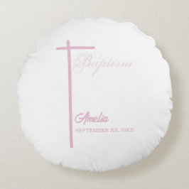 女の子のバプテスマに関する神パーソナライズされた母から ラウンドクッション