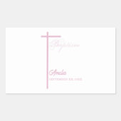 女の子のバプテスマに関する神パーソナライズされた母から 長方形シール (正面)