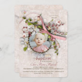 女の子のバプテスマ写真招待状 招待状 (正面/裏面)