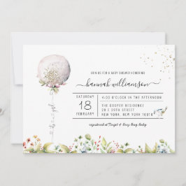 女の子のバルーンだ | ベビーシャワー招待状 招待状