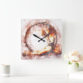 女の子のバレエのリングのたがの体育館の体育専門家 スクエア壁時計 (ホーム)