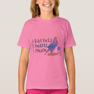 女の子のバレルの競争 Tシャツ