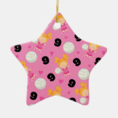 女の子のバレーボール選手第9のためのギフトのアイディア セラミックオーナメント (正面)