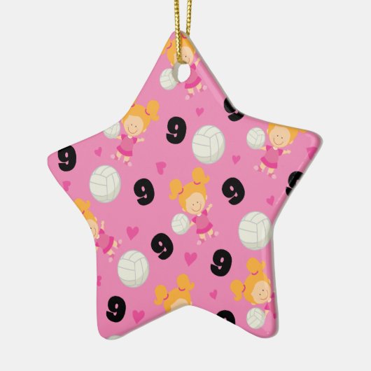 女の子のバレーボール選手第9のためのギフトのアイディア セラミックオーナメント (左)