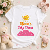 女の子のバースデーシャワーにぴったりなウォーターカラーのピンクの雲 Tシャツ