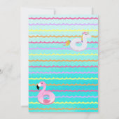 女の子のバースデーパーティ招待状をプール 招待状 (裏面)