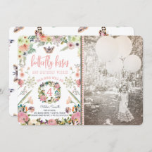 女の子のバースデーパーティ招待状