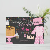 女の子のパジャマパーティー誕生日招待状、お招きします。 招待状 (スタンド正面)