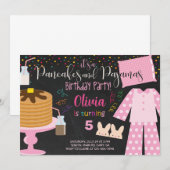 女の子のパジャマパーティー誕生日招待状、お招きします。 招待状 (正面/裏面)