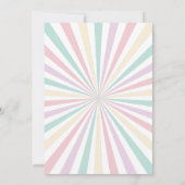 女の子のパステルカラー カーニバル サーカス 誕生日写真 サンキューカード (裏面)