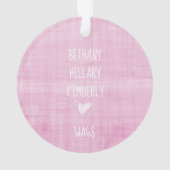 女の子のパパが好きな名前 ハート ピンク ファミリー ファン オーナメント (裏面)