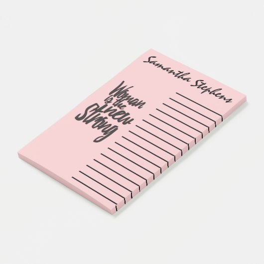 女の子のパワーウーマンがピンクの黒の新強者 ポストイット (アングル)