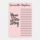 女の子のパワーウーマンがピンクの黒の新強者 ポストイット (正面)