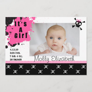 女の子のパンクロックの誕生の発表 案内状