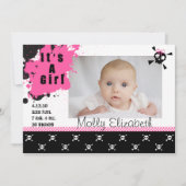 女の子のパンクロックの誕生の発表 案内状 (正面)