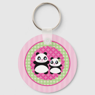 女の子のパンダくまKeychain キーホルダー