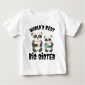 女の子のパンダ 世界で一番優しいお姉ちゃん ベビーTシャツ (正面)