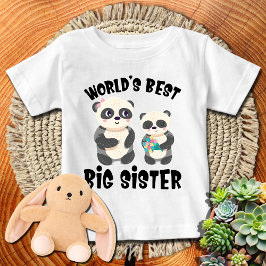 女の子のパンダ 世界で一番優しいお姉ちゃん ベビーTシャツ