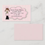 女の子のパン屋、ピンクカップケーキ 名刺 (正面/裏面)