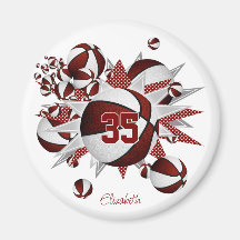 女の子のパーソナライズされたバスケットのスタースターマルーン