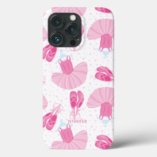 女の子のパーソナライズされたバレエの衣装とスリッパーピンク Case-Mate iPhoneケース (裏面)