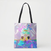 女の子のパーソナライズされたビーチカスタム トートバッグ (正面)