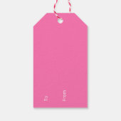 女の子のパーソナライズされたピンクのお誕生日ケーキギフトラベル ギフトタグ (裏面)