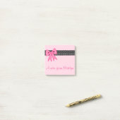 女の子のパーソナライズされたピンクの弓のポストitノート贈り物 ポストイット (デスク上)