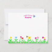 女の子のパーソナライズされた文房具セット シーズンカード (正面)