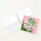 女の子のパーソナライズされた日記ピンクの熱帯フローラ ノートブック (内部)