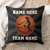 女の子のパーソナライズなバスケットボールはチームギフトを置きます クッション (ブランケット)