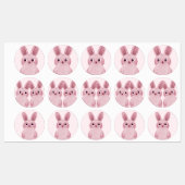 女の子のパーティーのためのメガネとピンクの小さなバニー ラベル (シート)