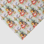 女の子のパーティーのティッシュを焼くレトロのヴィンテージ 薄葉紙 (詳細)