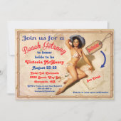 女の子のビーチの逃走の週末のパーティの招待状 招待状 (正面)