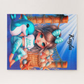 女の子のビーチジグソーパズル ジグソーパズル (横)