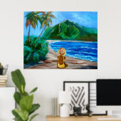 女の子のビーチ ポスター (ホームオフィス)