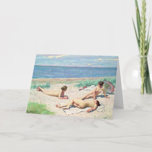女の子のビーチ | ポール・フィッシャー カード (正面)