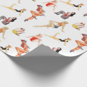 女の子のピンアップを混ぜる2 ラッピングペーパー (角)