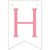 女の子のピンクうさぎ幸せ1歳の誕生日 バンティングフラッグ (第2の旗)