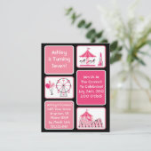 女の子のピンクのカーニバルのパーティの招待状 招待状 (スタンド正面)