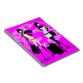 女の子のピンクのファッションのフランス人の魅力 ノートブック (右側)