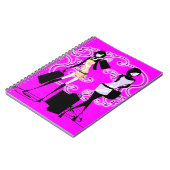 女の子のピンクのファッションのフランス人の魅力 ノートブック (左側)