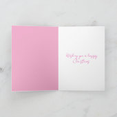 女の子のピンクのブーツの足 クリスマス カード (内部)